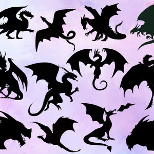 Dragon SVG - Dragon Silhouette - SVG Cut Files - Dragon Bundle SVG - Dragon Clipart - Dragon Cut File - Dragon Vector - Instant Download