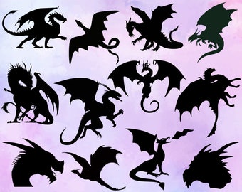 Drachen SVG - Drachen Silhouette - SVG Schnitt Dateien - Drachen Bundle SVG - Drachen Clipart - Drachen Schnitt Datei - Drachen Vektor - Sofort Download