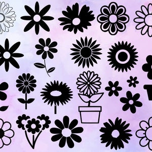 Daisy SVG - Flower Svg - Daisy Silhouette - SVG Cut Files - Daisy Bundle SVG- Daisy Clipart- Daisy Cut File- Daisy Vector- Instant Download