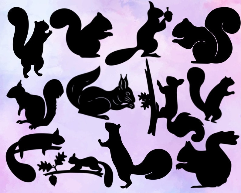 Eichhörnchen SVG Tier SVG Eichhörnchen Silhouette SVG Cut Files