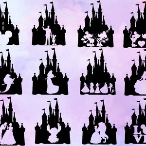 Castle svg bundle, castle clipart, Mickey minnie mouse svg, magic kingdom svg, cut files for cricut silhouette