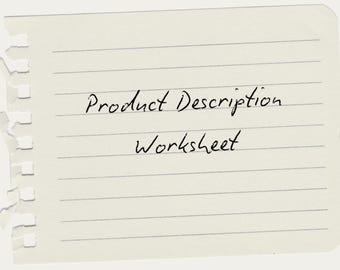 Fiche de travail de description du produit