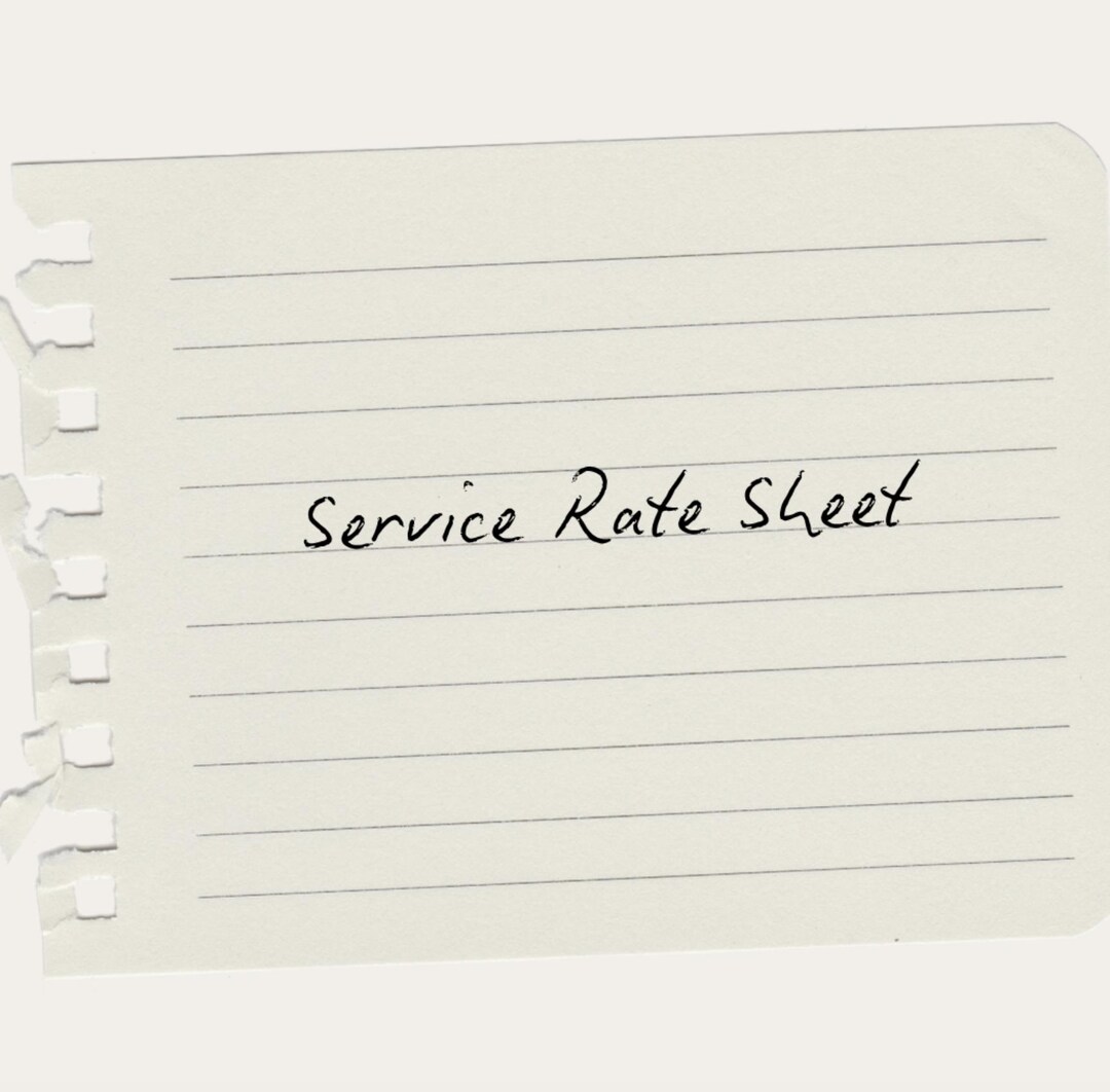 Service Rate Sheet Template - Etsy