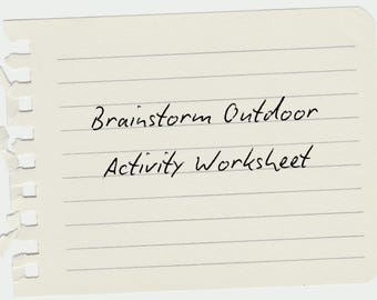 Feuille de travail pour une activité de plein air de remue-méninges