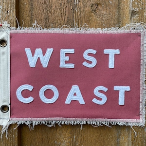 Vintage Inspired pennant camp flag West Coast upcycled recycled beach flag  California Florida surf get outside
