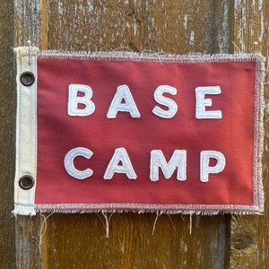Vintage Inspired Base Camp Canvas Banner: Red Duck Camp Flag