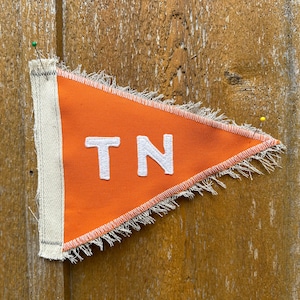 Vintage Inspired TN Pennant Flag: Upcycled Tennessee Vols Decor