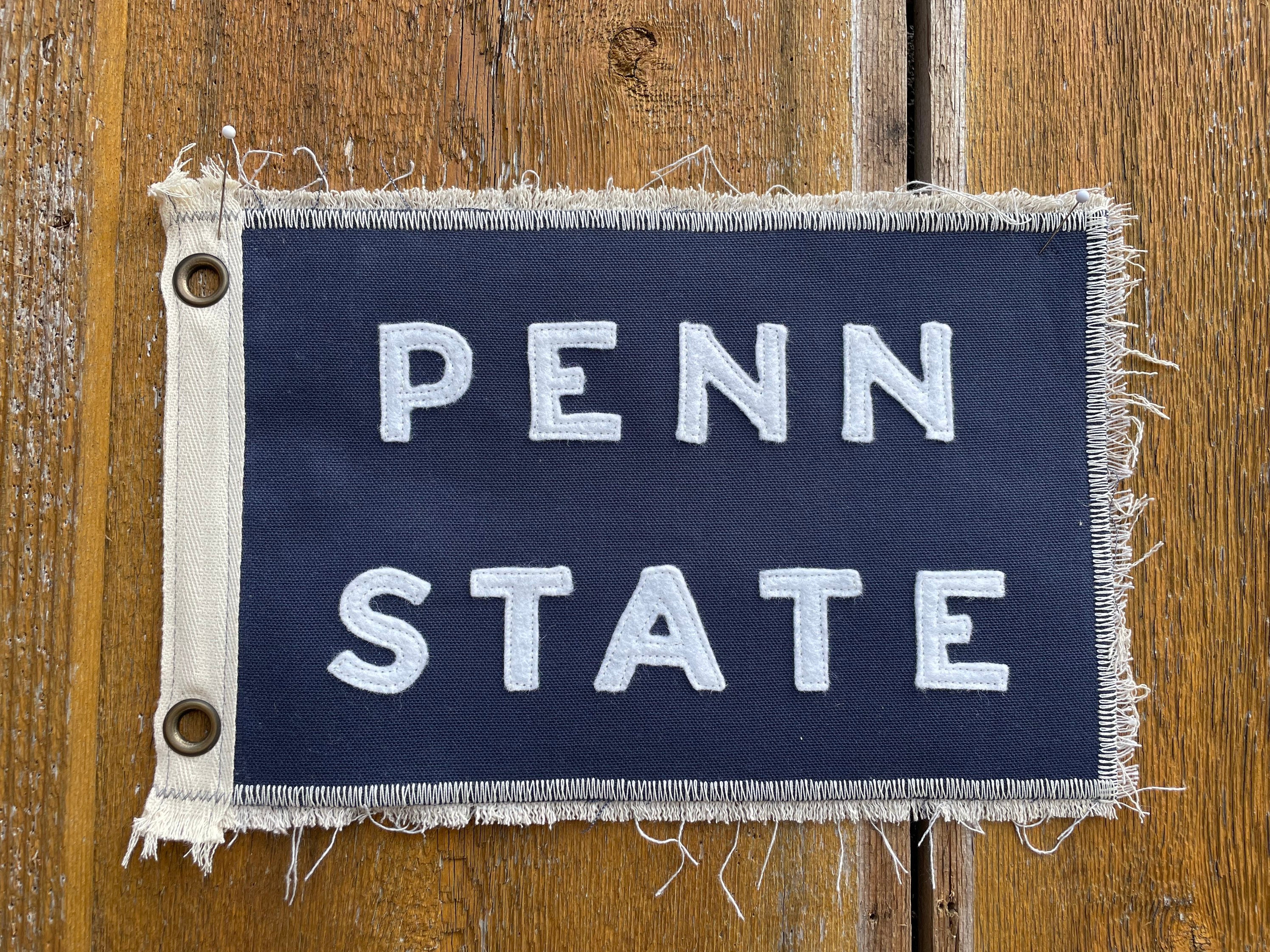 Vintage Penn State Camp Flag: Handmade Nittany Lions Banner