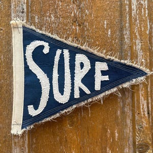 Vintage Inspired Surf Pennant: Upcycled Indigo Mudcloth Flag