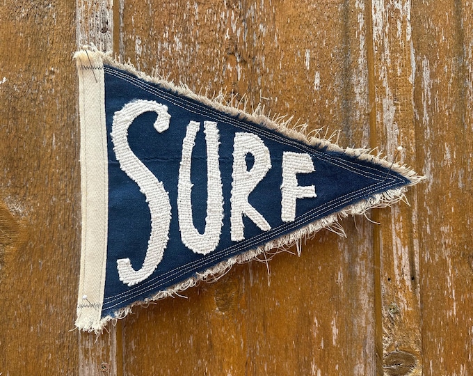 Vintage Inspired Surf Pennant: Upcycled Indigo Mudcloth Flag