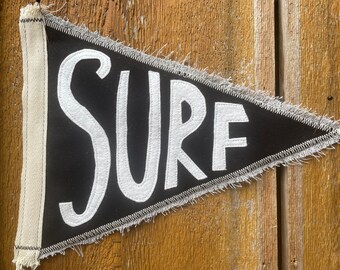 Vintage Inspired pennant Surf upcycled recycled beach flag California Florida swell pipeline shred