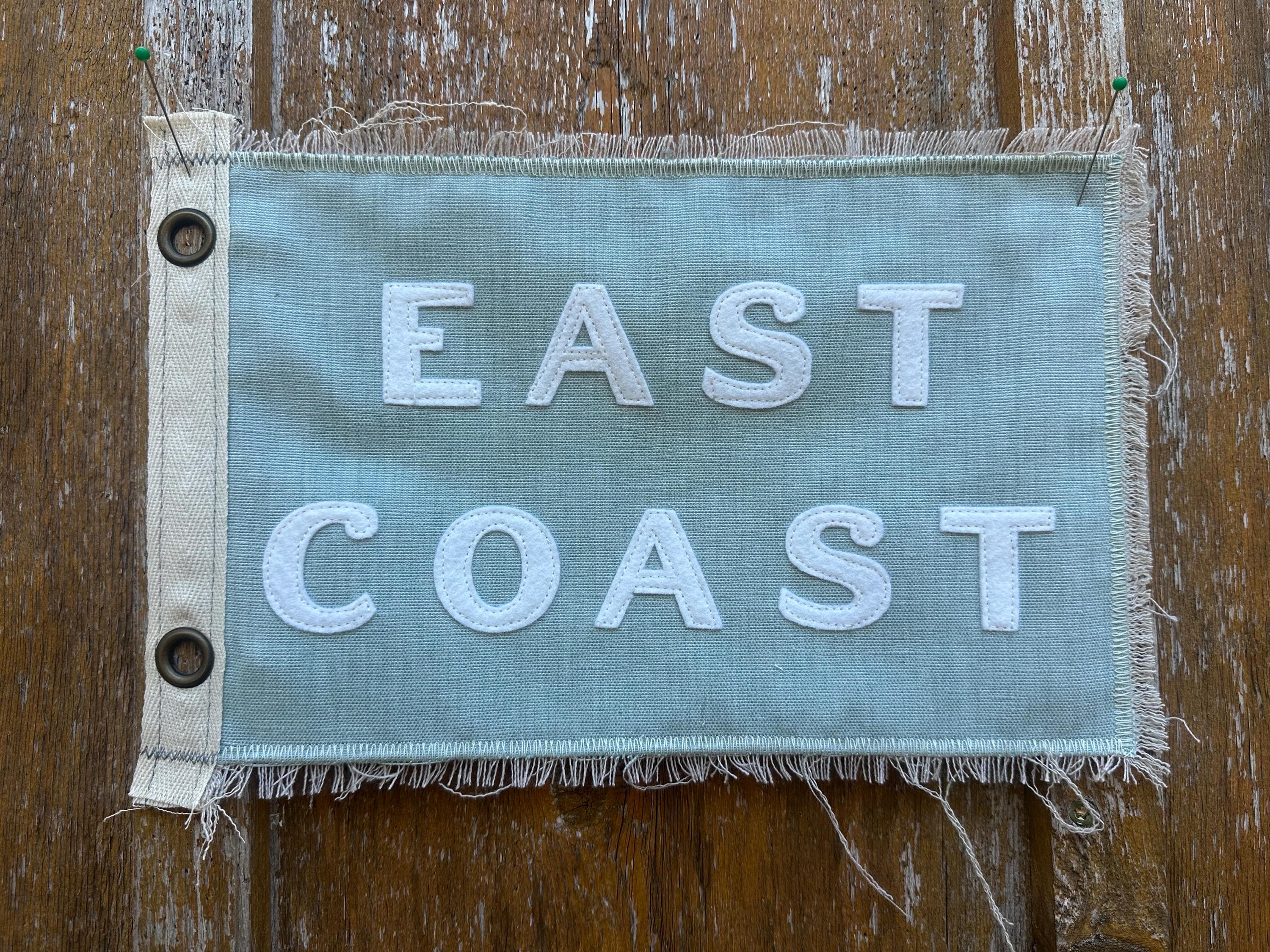 Vintage Inspired East Coast Camp Flag: Linen Beach Decor