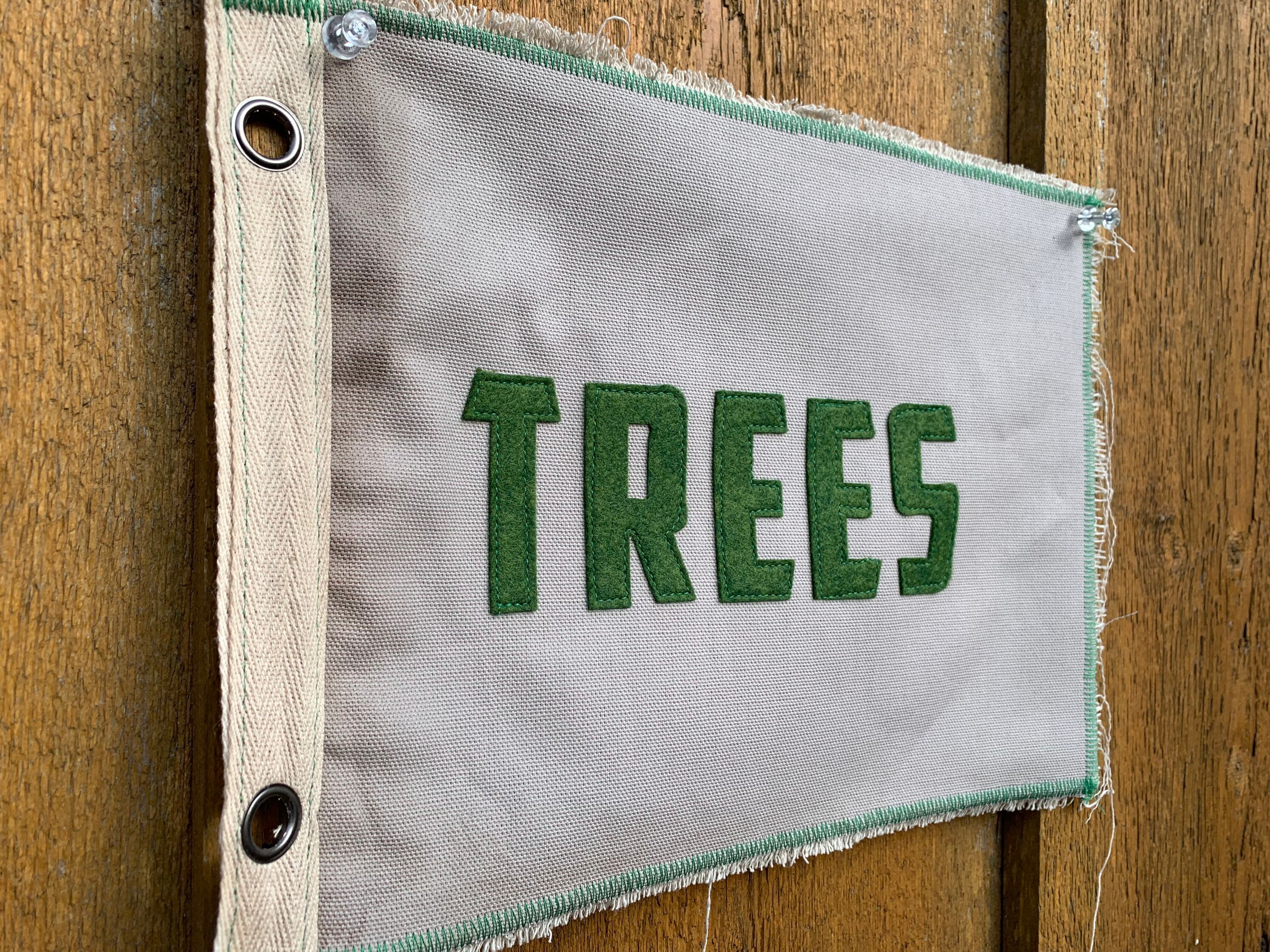 Vintage Inspired pennant camp flag TREES upcycled recycled  Etsy