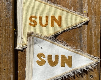 Vintage Inspired Mini 'Sun' Pennant: Yellow & Gold Coastal Decor