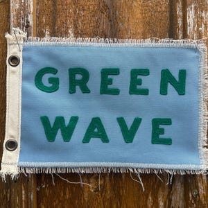 Vintage Inspired Tulane University Green Wave Camp Flag