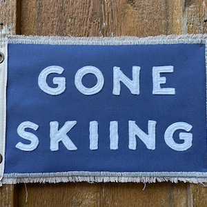 Vintage Inspired pennant camp flag West Coast upcycled recycled beach flag  California Florida surf get outside Gone Skiing