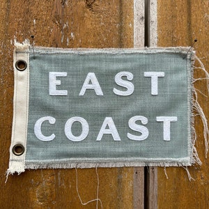 Vintage Inspired East Coast Camp Flag: Linen Beach Decor