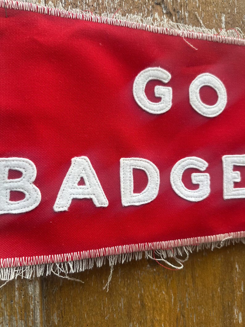 Vintage Inspired Wisconsin Badgers Camp Flag: Red & White Dorm Decor - Etsy