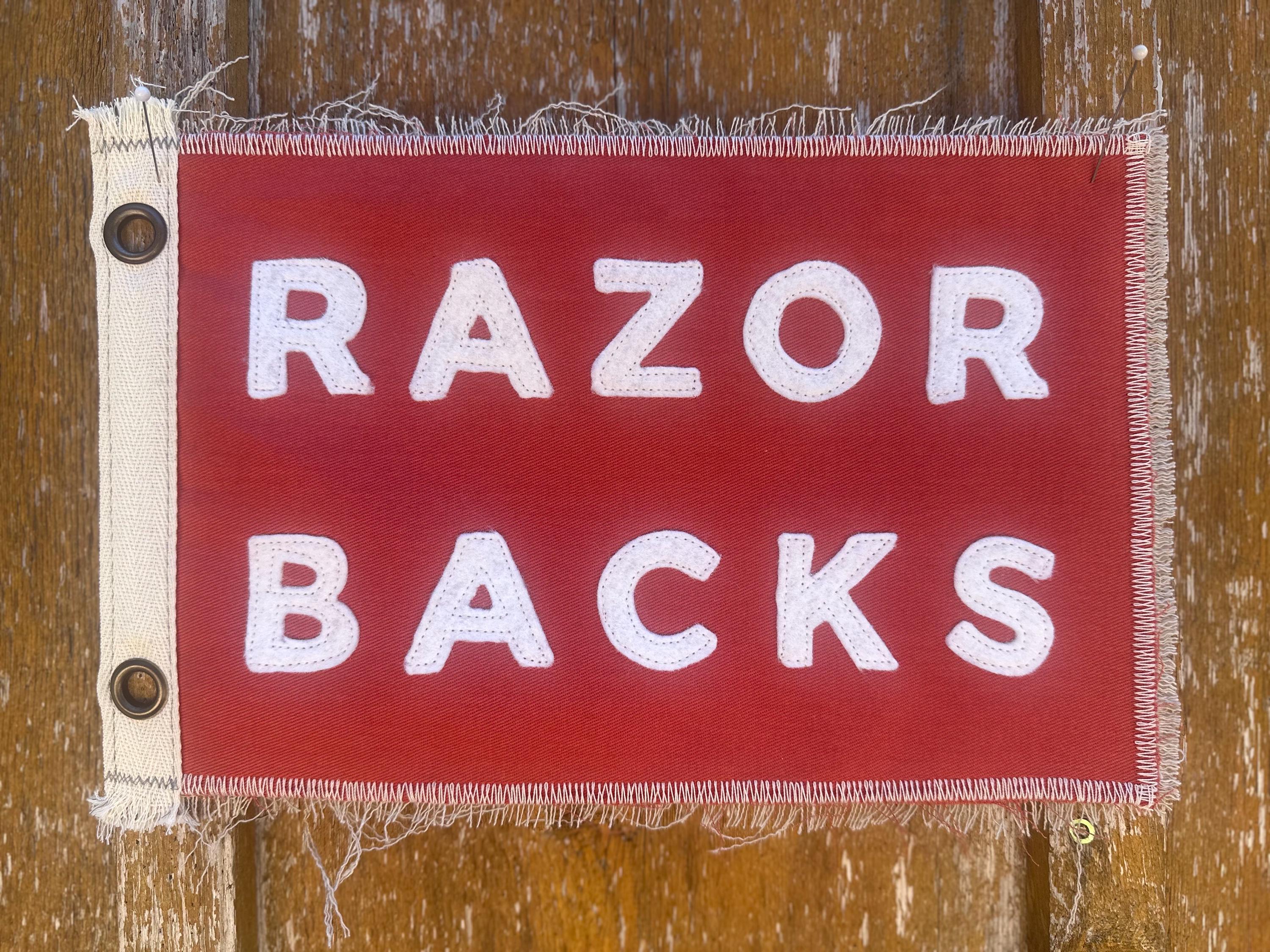 Vintage Inspired Razorbacks Camp Flag: Red & White Banner - Etsy
