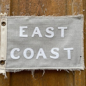 Vintage Inspired Linen Camp Flag: East Coast Felt Pennant