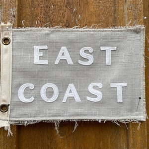 Vintage Inspired camp flag East Coast vintage linen beach flag California Florida surf get outside Pipeline Swell