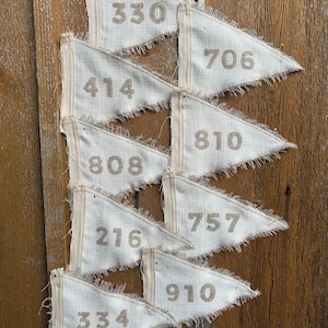 Custom Area Code Mini Pennant: Vintage Inspired Travel Decor