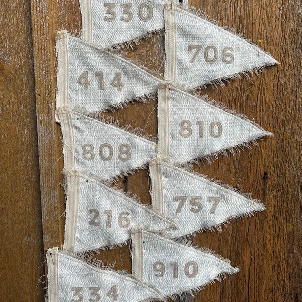 Custom Area Code Mini Pennant: Vintage Inspired Travel Decor