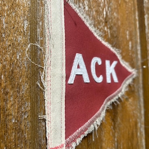 Vintage Nantucket Pennant: Red Fabric ACK Felt Flag image 3