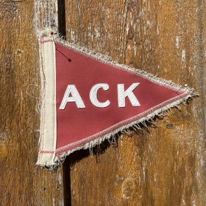 Vintage Nantucket Pennant: Red Fabric ACK Felt Flag