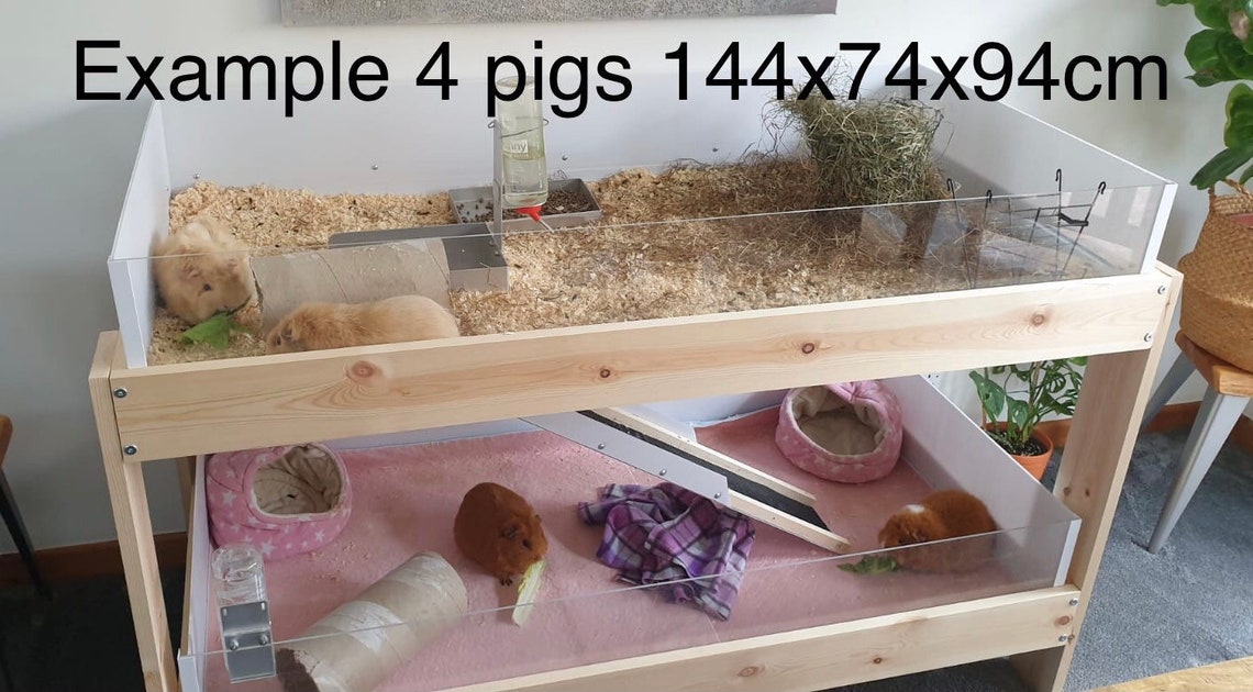 Large Indoor Guinea Pig Cage / Enclosure Two Storey With Ramp Etsy UK