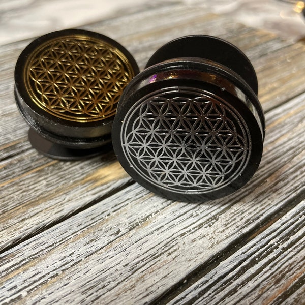 Flower of Life Pop Socket; shungite powder infused, emf protection, sacred geometry, cell phone accessories