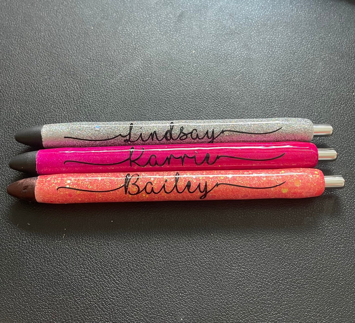 Create your own Custom Refillable Glitter Name Pen Etsy