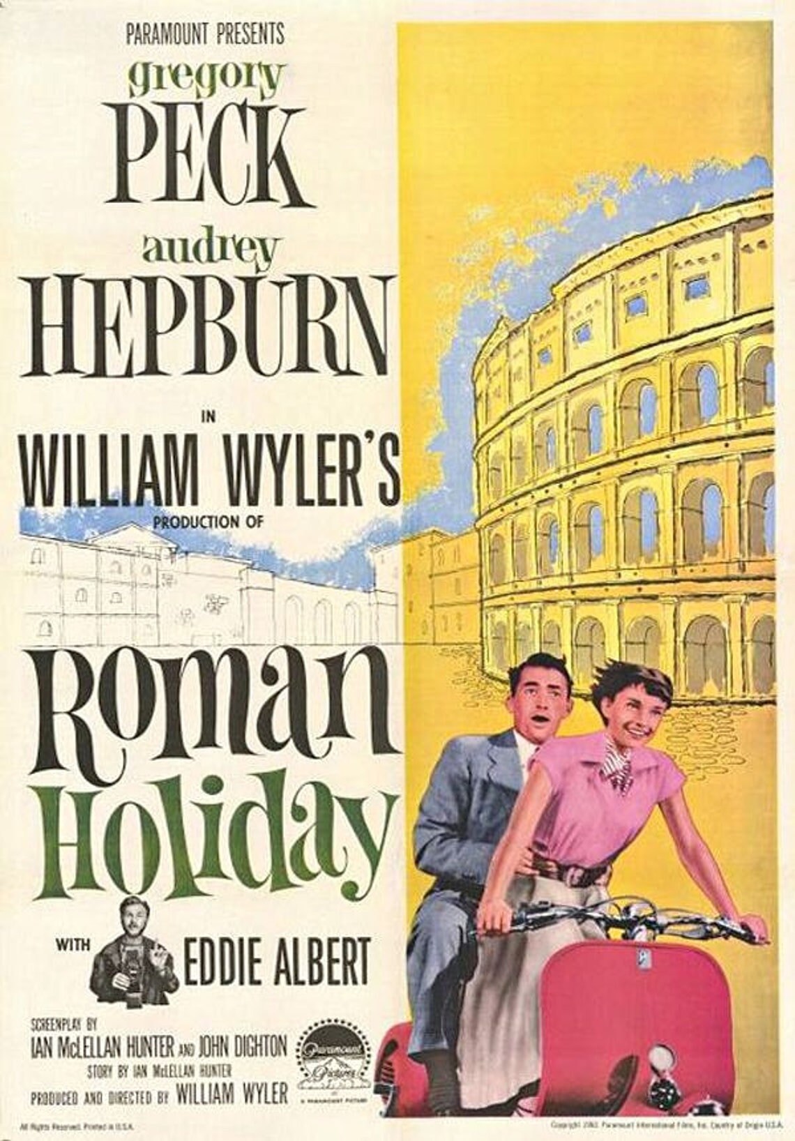 Cinema Poster of the 1953 Film Roman Holiday. - Etsy Singapore