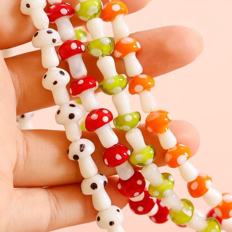 10pc Mushroom Beadslamp Work Glass Beads Accessories Etsy