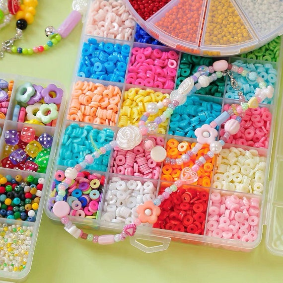1Set Colorful Letter Heart Beads and Elastic Thread Jewelry Making Supplies  Kits Popular Bracelet DIY Earrings Making Kits