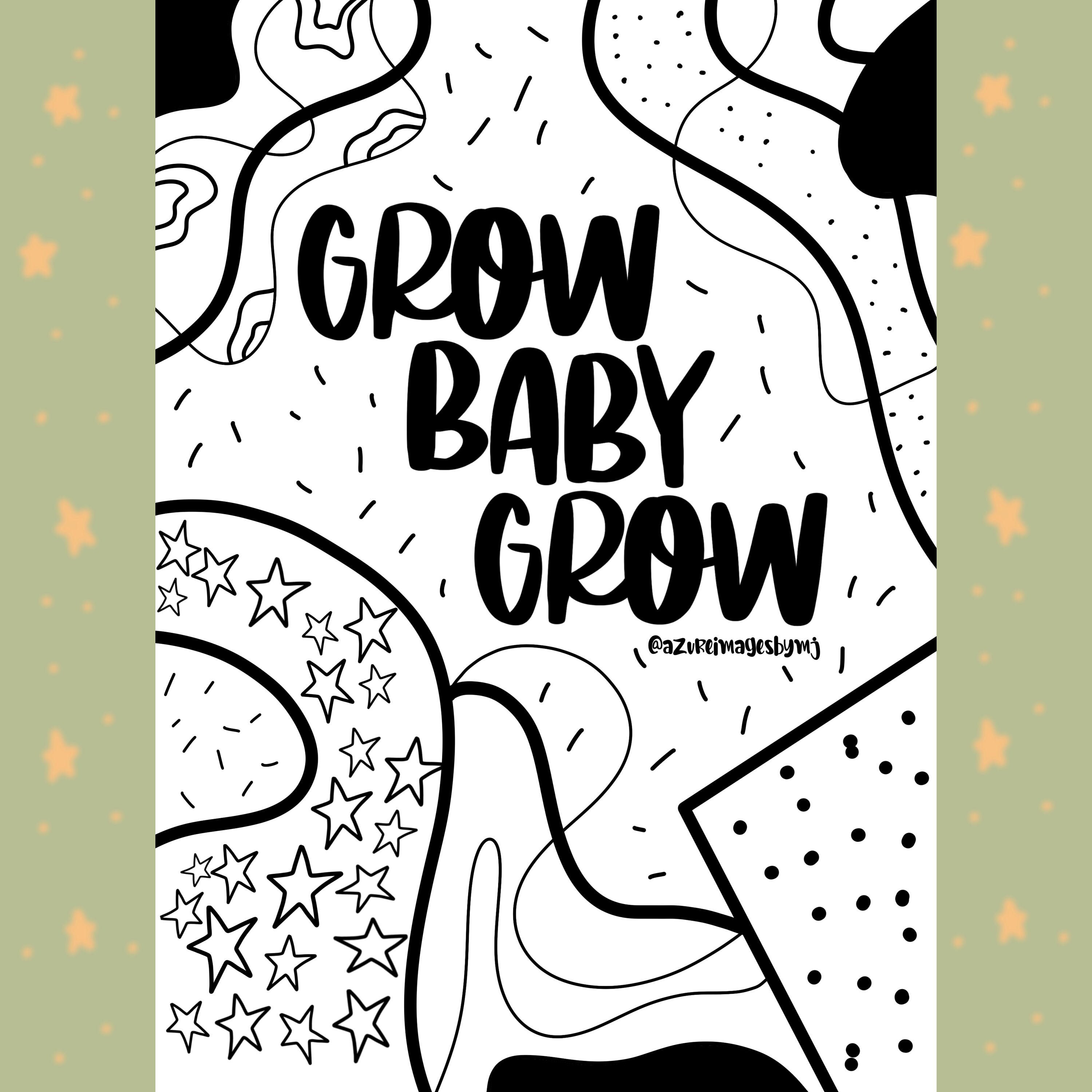 Grow Coloring Page // Digital Coloring Page Abstract Coloring | Etsy