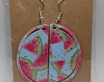 Summer faux leather earrings