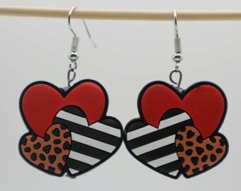 Valentine silicone bead earrings