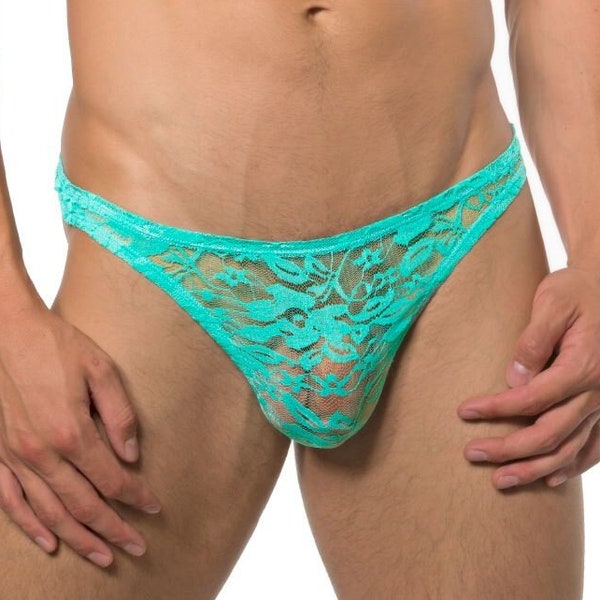 Herren String transparent aus Spitze