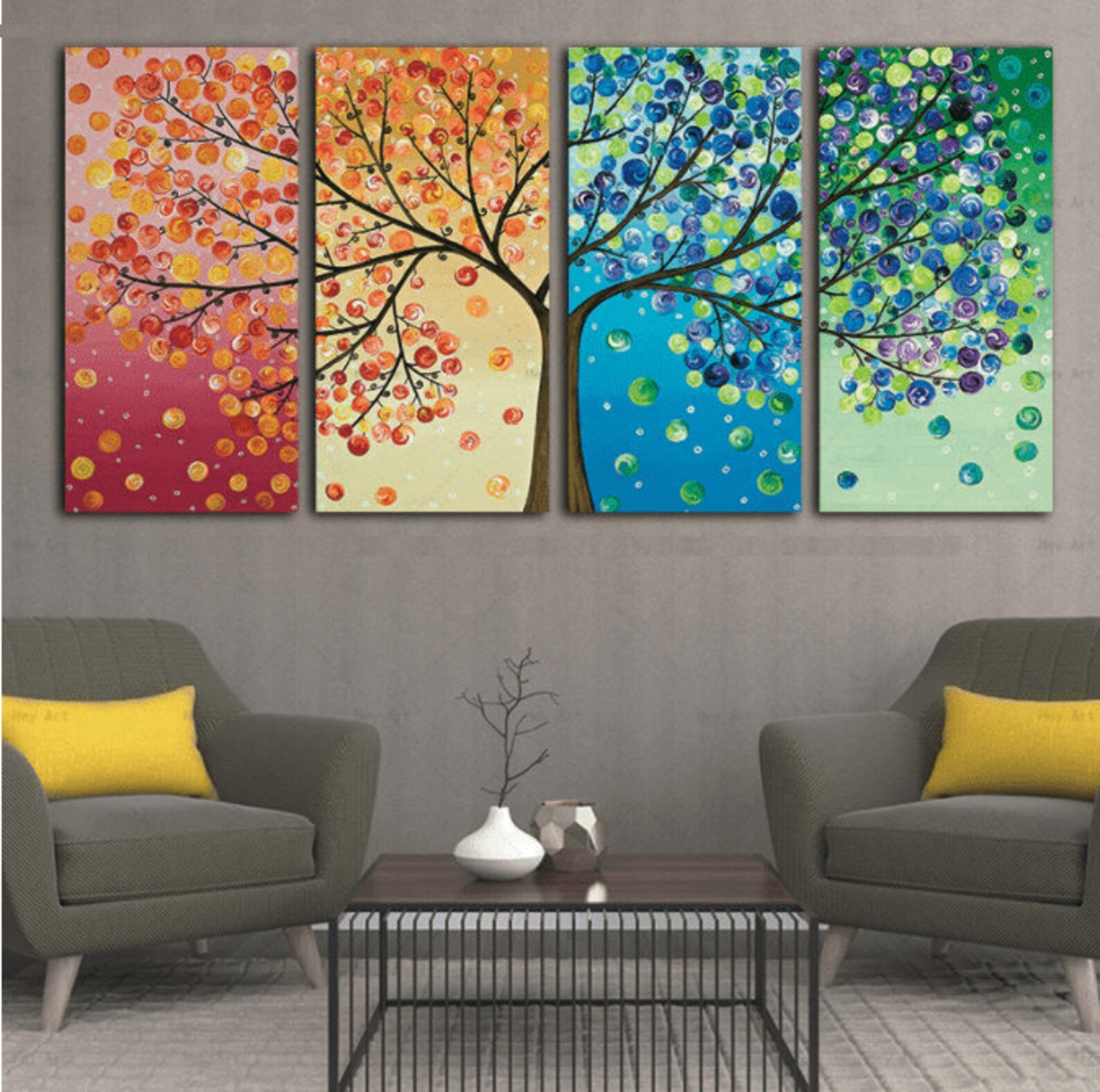 Tree Of Life Stretched Canvas Art Canvas Print Home Wall Etsy