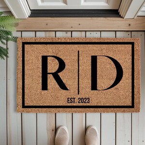 Personalized Initials Doormat – Wedding Gift, New Home Present