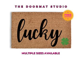 Lucky Shamrock Coir Doormat: St. Patrick's Day Welcome Mat