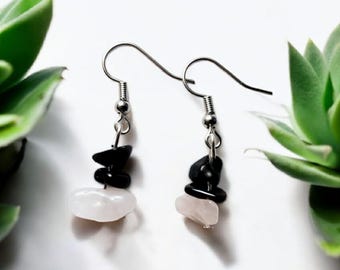 persephone earrings, rose quartz earrings, goddess earrings, witchy gifts for women, crystal jewelry gift, metaphysical gifts for women