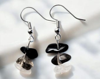 hecate crystal jewelry, goddess earrings, moonstone earrings dangle, pagan gifts, metaphysical gifts for women, witchy gifts for wife,