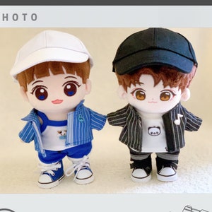 Denim Jacket for 20cm plush doll, Color: Blue, Black