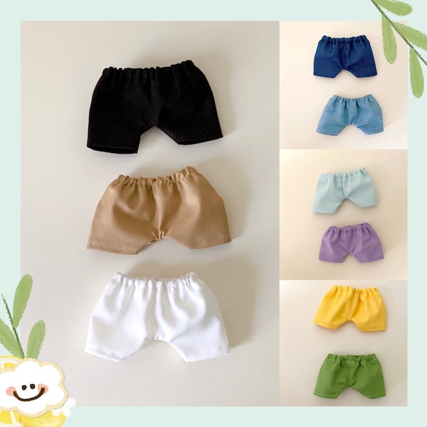 Cotton Pants For 20cm Plush Doll, 100% Cotton Fabric, 9 Colors To Choose: Black, White, Brown, Jeans Blue and More