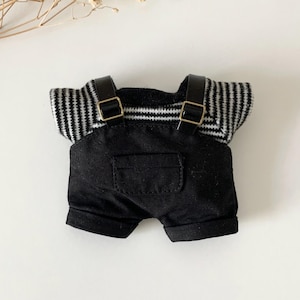 17cm Plush Doll Clothes, Shirt and Overalls two pieces set fit for 17cm tall plush