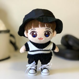Black and White Sweater Vest, For 17cm - 20cm Plush Doll
