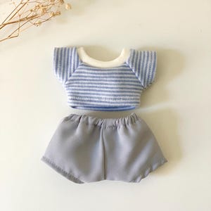 17cm Plush Doll Clothes, Shirt and Trouser Skirt two pieces set fit for 17cm tall plush