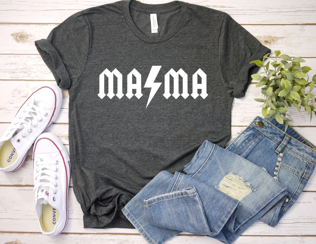 ACDC Mama Shirt, Mama Shirt, Bella and Canvas Mama Shirt, Mom Shirt ...